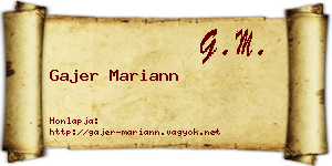 Gajer Mariann névjegykártya