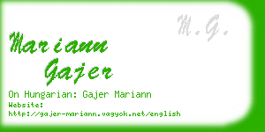 mariann gajer business card